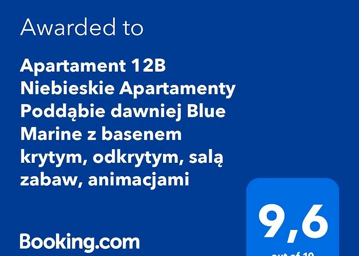 Апартаменты 12b Niebieskie Z Basenem Krytym, Odkrytym, Sala Zabaw, Animacjami